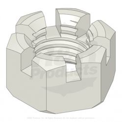 NUT-1-1/8 -7 ZINC SLOTTED  Replaces  445720