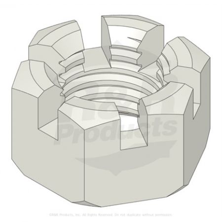 NUT-1-1/8 -7 ZINC SLOTTED  Replaces  445720