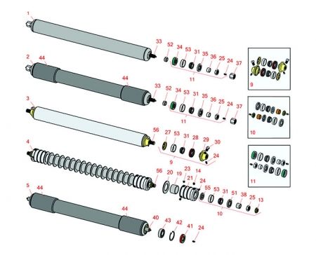 Brouwer 3/5/7 GANG MOWER ROLLERS