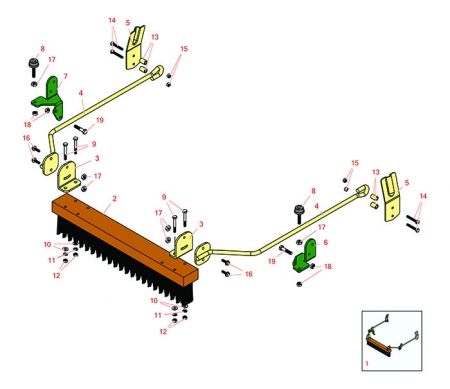 Replaces John Deere 220 & 220a Brush Assy 