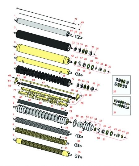 Replaces John Deere 7700A & 8700A Rollers