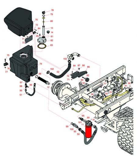 Replaces Toro 5210-D , 5410-D, 5510-D & 5610-D Hydraulic Tank