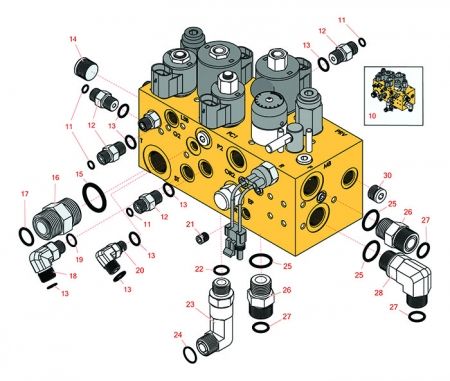 Replaces Toro GM3250-D Models 04383 & 04384 hyd Manifold