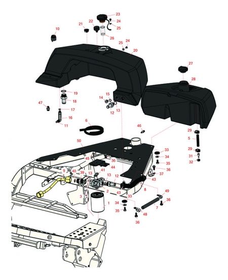 Replaces Toro GM3250-D Models 04383 & 04384 Hyd -Fuel Tank