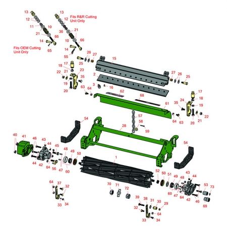 Replaces John Deere 3325B ,3225C, 3235B , 3235C 7500 & 8500 Medium Cutting Unit Serial up to 020000