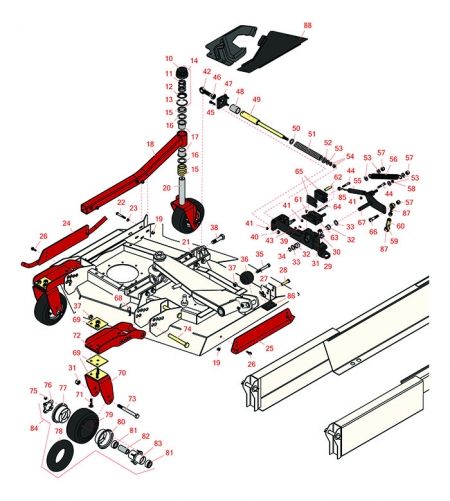 Replaces Toro 4000D/4010D  Right Hand Caster Arms & Wheels