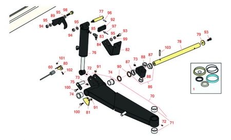 Replaces Toro 4000D/4010D Side Deck Lift Arm Damper & Latch