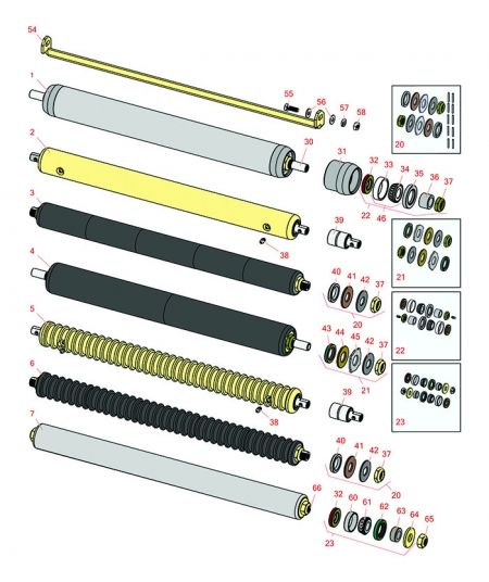 LF-550, LF4675 & LF-4677  Rear Rollers 5" Units 