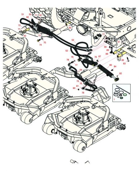 Groundsmaster 4300-D Front Lift Cylinder & Plumbing