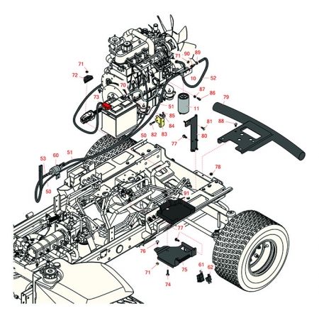 Groundsmaster 4300-D Fuel System, Battery & Bumper