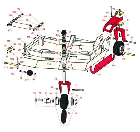 Model 30411 & 30413  Left-Hand Deck Caster Arms & Wheels