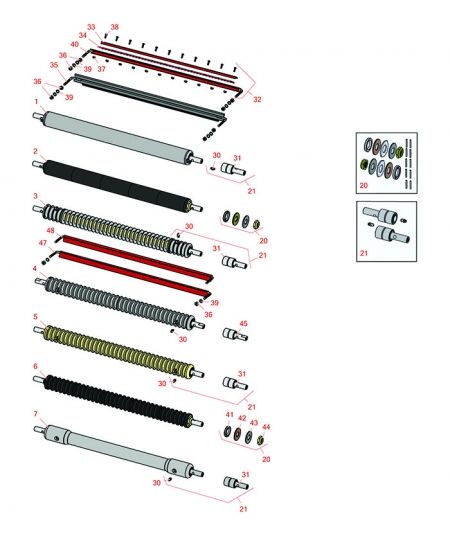 Models 04404, 04405, 04406, 04407, 04408 & 04409 Front Rollers