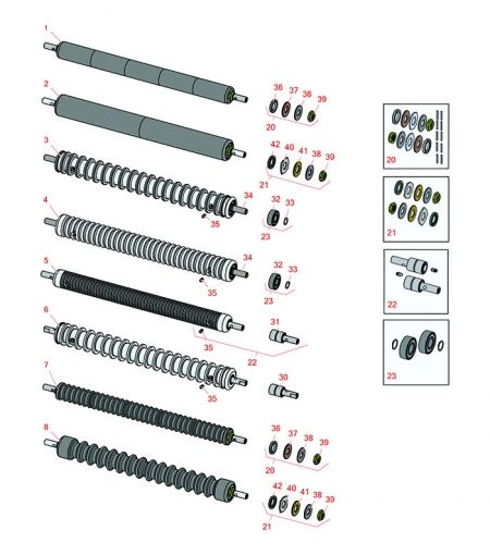 Models 04472, 04473, 04482 & 04483 SPA UNIT Front Rollers