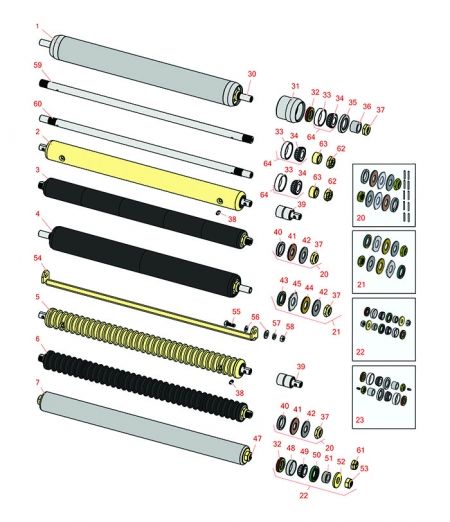 LF3400- LF3407 Rear Rollers 