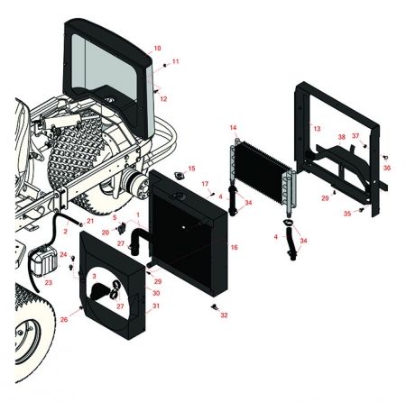 Radiator & Air Intake -Groundsmaster 3500-D, 3505-D , 3505-G 