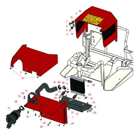 Toro Sand Pro 2020-3020 Oil Cooler & Front Shroud