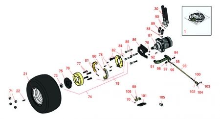 3200 & 3200-D Front Wheel, Pedals & Steering