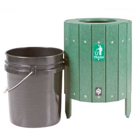 5 Gallon Round Slatted Waste Bin Re- Cycled Plastic 