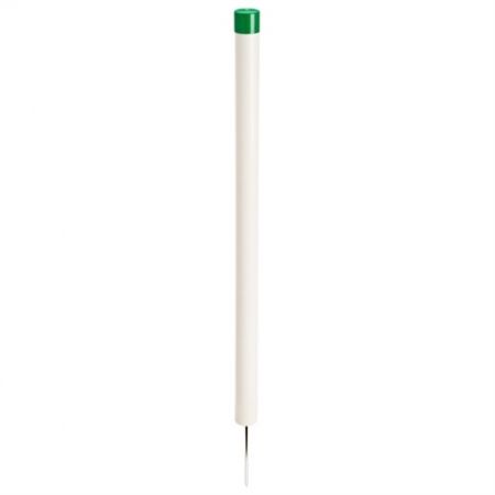 PVC HAZARD MARKER WITH SPIKE - 24 IN WHITE/GREEN CAP