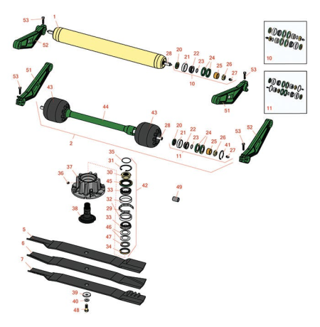 Replaces John Deere 7400A Rotary Cutting Unit - Serial 30001 and up