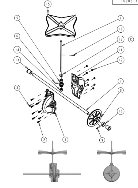 1020277 Gearbox Assembly- Axle and SPinner For SPY 50 Models 