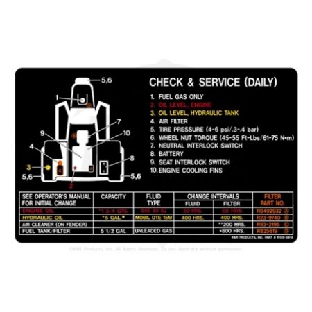 DECAL-SERVICE- Replaces 108-8418