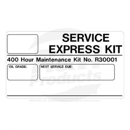 DECAL- Replaces Part Number 30001/DECAL