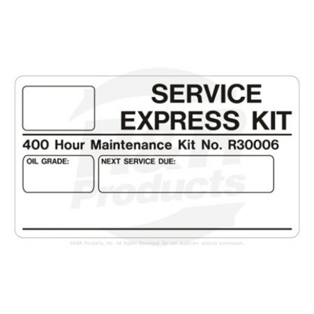 DECAL- Replaces Part Number 30006/DECAL