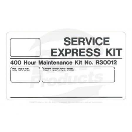 DECAL- Replaces Part Number 30012/DECAL