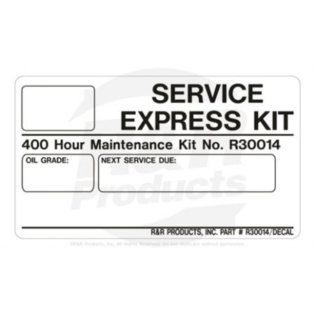 DECAL- Replaces Part Number 30014/DECAL