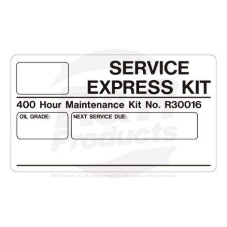 DECAL- Replaces Part Number 30016/DECAL