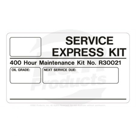 DECAL- Replaces Part Number 30021/DECAL