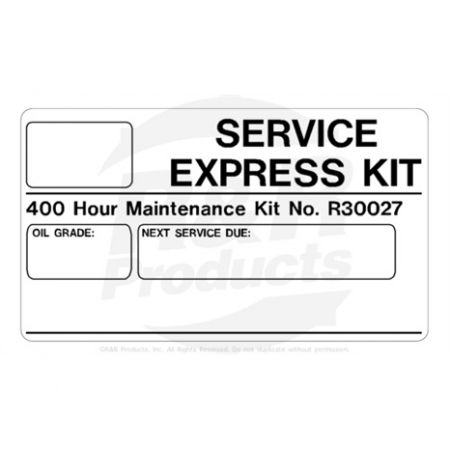 DECAL- Replaces Part Number 30027/DECAL