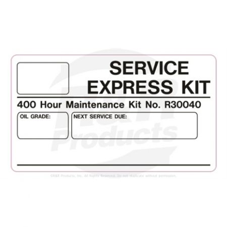 DECAL- Replaces Part Number 30040/DECAL